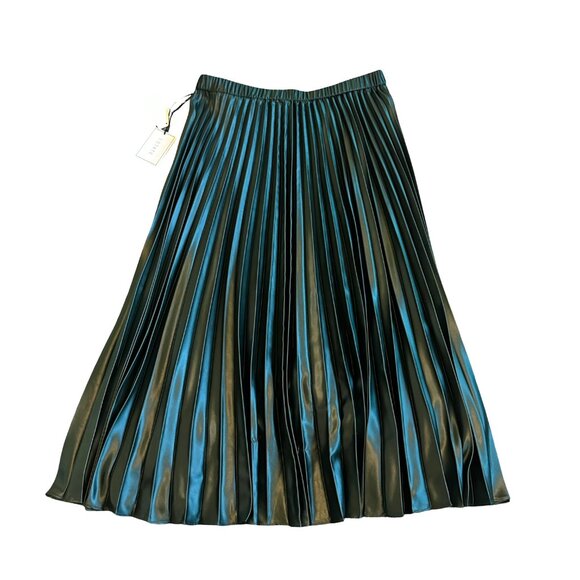 1 State Wild Thing Deep Forest Green Skirt Pleated Miid Size 6 Women's NWT - Picture 2 of 13